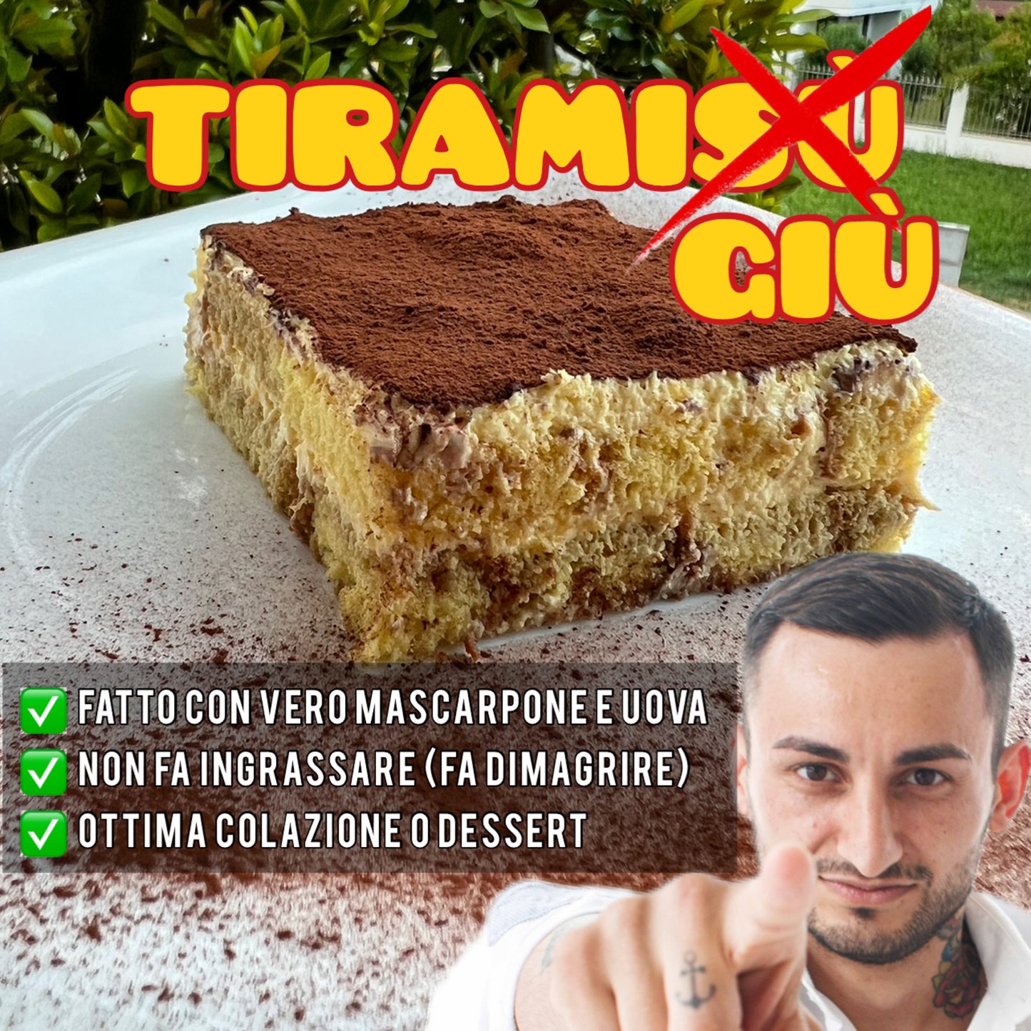 Ricetta TIRAMISU' dimagrante + menù pranzo e cena