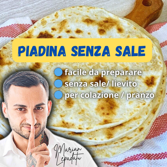 Ricetta Piadina senza sale/ lievito (solo 3 ingredienti !!!)